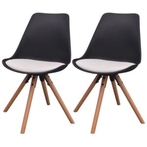 Jídelní židle 2 ks černé a bílé umělá kůže