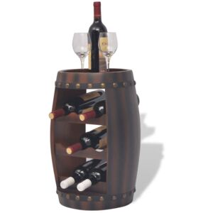 Stojan na víno ve tvaru sudu 8 lahví hnědý
