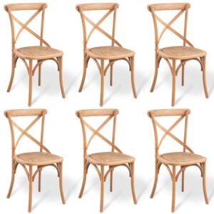 Jídelní židle, 6 ks, masivní dub, 48x45x90 cm