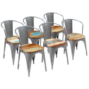Jídelní židle 6 ks masivní recyklované dřevo
