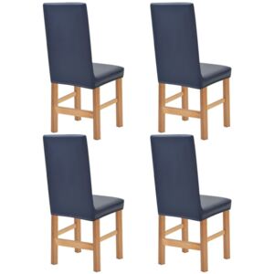 Strečové potahy na židli 4 ks námořnická modrá umělý semiš