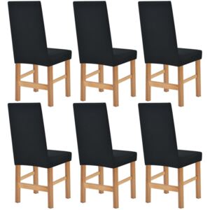 Strečové potahy na židle 6 ks černá piké