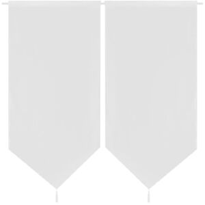 Kuchyňské záclony lněného vzhledu 60 x 160 cm bílé 2 ks