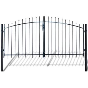 Dvoukřídlá plotová brána s hroty nahoře 300 x 175 cm