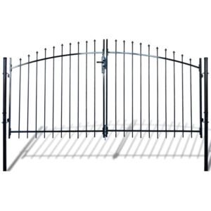 Dvoukřídlá plotová brána s hroty nahoře 300 x 200 cm