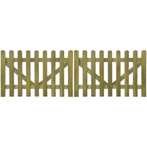 Plotová brána laťková 2křídlá impregnované dřevo 300 x 100 cm