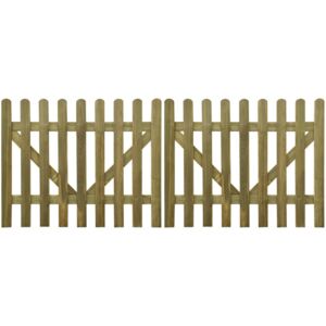 Plotová brána laťková 2křídlá impregnované dřevo 300 x 120 cm