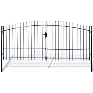 Dvoukřídlá plotová brána s hroty nahoře 400 x 225 cm