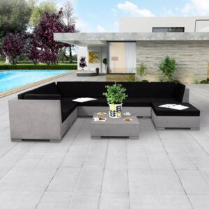 8dílná zahradní sedací souprava s poduškami betonová šedá