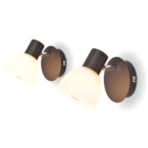 Nástěnná lampa, 2 ks, E14, černá