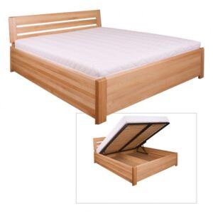 Drewmax Dřevěná postel 160x200 buk LK196 olše bez roštu