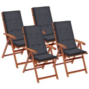 Polstry na zahradní židle 4 ks, antracitové, 120x50x3 cm