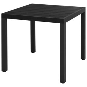 Zahradní stůl černý 80 x 80 x 74 cm hliník a WPC