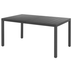 Zahradní stůl černý 150 x 90 x 74 cm hliník a WPC
