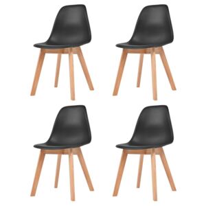 Jídelní židle 4 ks černé plast