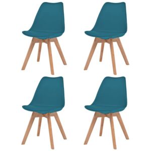 Jídelní židle 4 ks tyrkysové umělá kůže