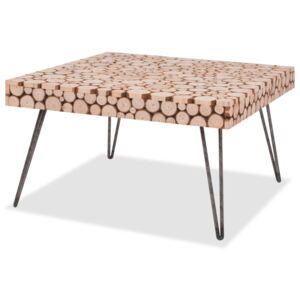 Odkládací stolek pravé dřevo 60,8 x 60,8 x 34,5 cm