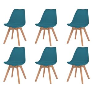 Jídelní židle 6 ks tyrkysové umělá kůže