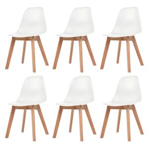 Jídelní židle 6 ks bílé plast