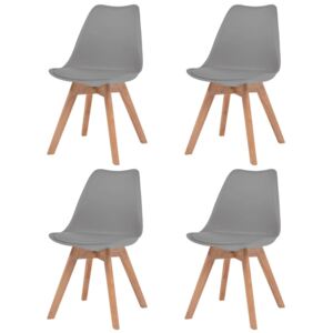 Jídelní židle 4 ks šedé umělá kůže