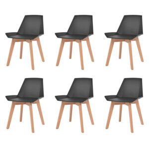 Jídelní židle 6 ks černé plast