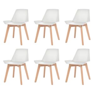 Jídelní židle 6 ks bílé plast