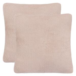 Polštáře 2 ks hrubě pletená bavlna 45 x 45 cm růžové