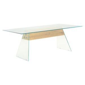 Konferenční stolek MDF a sklo 110 x 55 x 40 cm dubový odstín