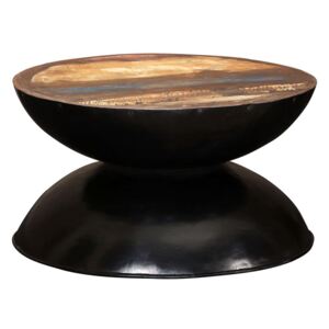 Konferenční stolek masivní recyklované dřevo černý 60x60x33 cm