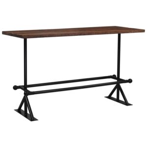 Barový stůl masivní recyklované dřevo 180x70x107 cm tmavě hnědé