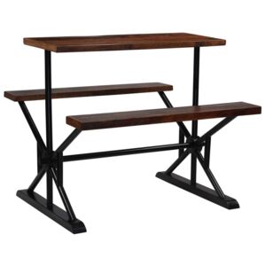Barový stůl s lavicemi masivní recyklované dřevo 120x50x107 cm