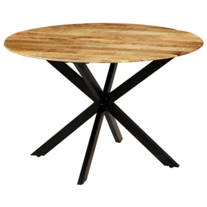 Jídelní stůl z masivního hrubého mangovníku a oceli 120 x 77 cm