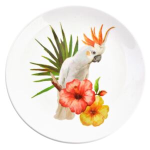 Keramický talíř s papouškem Kakadu Exotic World – Ø 20*2 cm