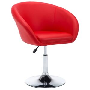 Otočná jídelní židle červená umělá kůže
