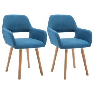 Jídelní židle 2 ks modré textil