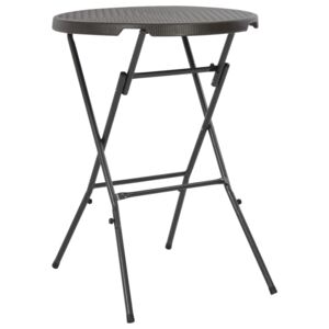Skládací barový stůl hnědý 80 x 110 cm HDPE ratanový vzhled