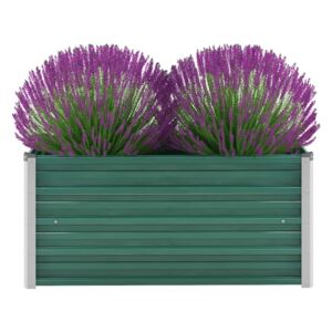 Zahradní květináč z pozinkované oceli 100 x 40 x 45 cm zelený