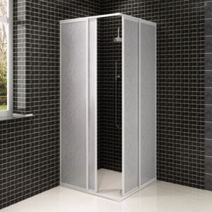 Sprchový kout bez vaničky PP deska hliníkový rám obdélník 80 x 80 cm