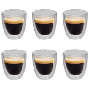 Dvoustěnná termo sklenice na espresso 6 ks 80 ml