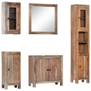 5dílný set koupelnového nábytku masivní akáciové dřevo