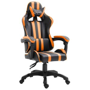 Herní židle oranžová umělá kůže