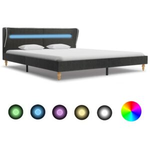 Rám postele s LED světlem tmavě šedý jutovina 180 x 200 cm