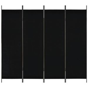 4dílný skládací paraván černý 200 x 180 cm