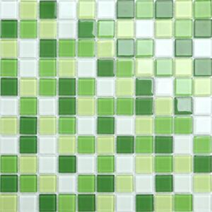 Maxwhite CH4004PM Mozaika skleněná zelená, bílá 30 x 30 cm