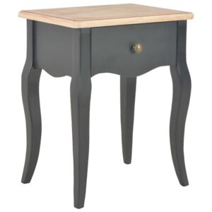 Noční stolek - masivní borové dřevo - černý a hnědý | 40x30x50 cm