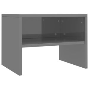 Noční stolek - dřevotříska - šedý s vysokým leskem | 40x30x30 cm