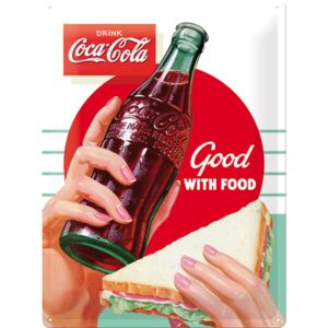 Nostalgic Art Plechová cedule - Coca-Cola (Good with Food) 40x30 cm