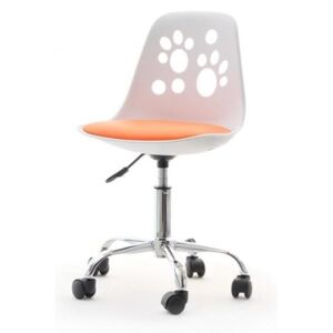 Medo Dětská kancelářská židle FOOT bílo oranžová
