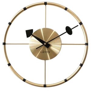 Zlaté kovové designové hodiny LAVVU COMPASS LCT1101