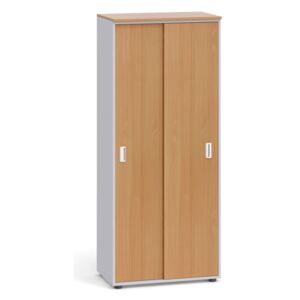 Kancelářská skříň s zasouvacími dveřmi, 1781x800x420 mm, buk
